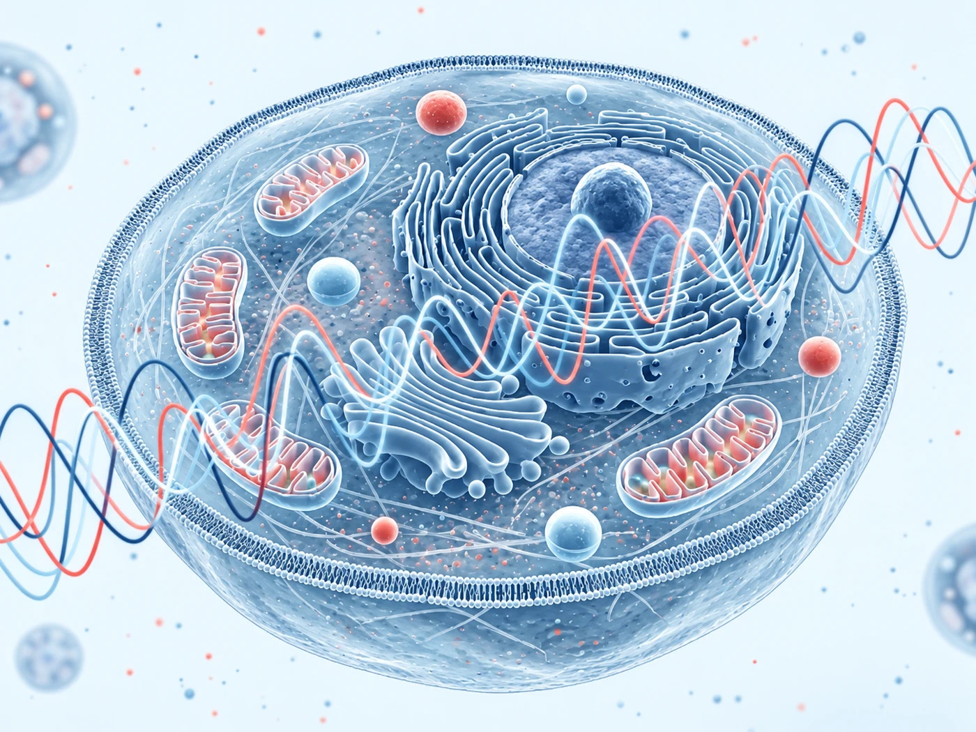 Illustration of a cell and modulated waveforms